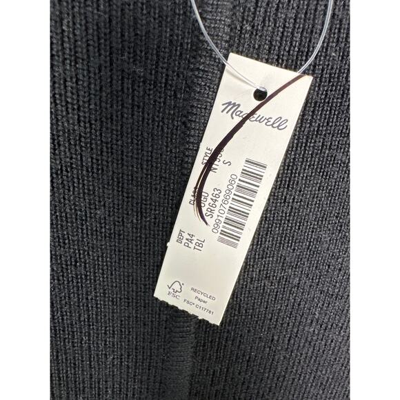 Madewell NWT Women’s Black Merino Wool Maxi Sweater Dress size Small - Picture 4 of 8